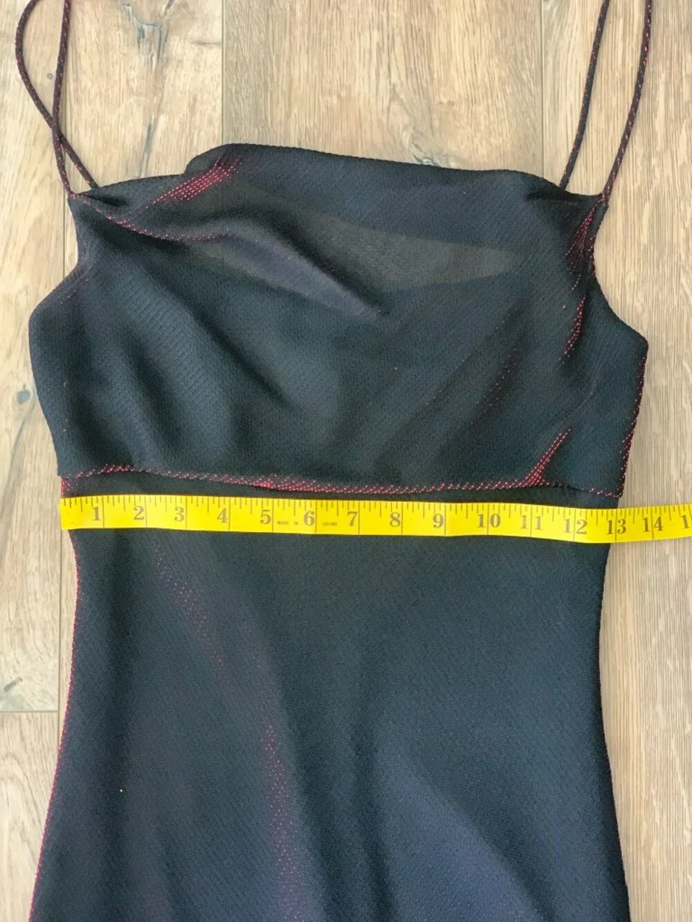 Vintage 90s Maxi Slip Dress 4 Black Red Iridescent Shimmer Prom Formal Glam Y2K - Picture 13 of 16